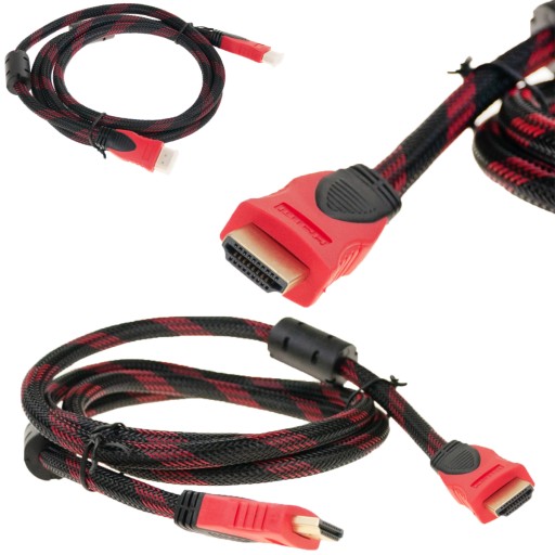 HDMI KÁBEL FULL HD 4K 3D RÝCHLOSŤ KÁBEL 1,5M PLETENKA