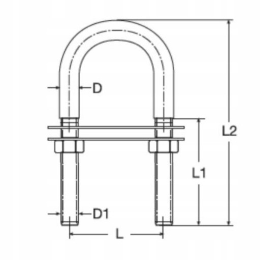 U-BOLT UPEVŇOVACIE OKO A4, NEREZ, M10x110