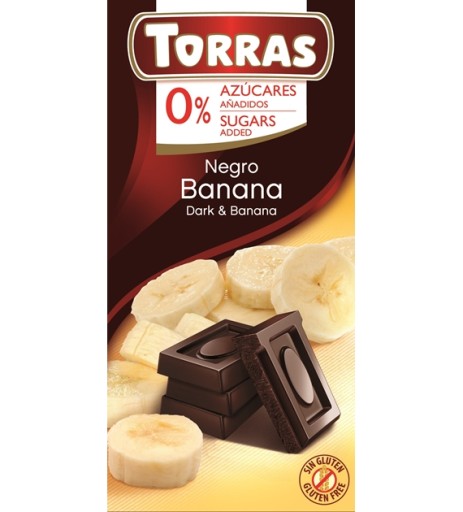 Horká čokoláda s banánmi 75g. TORRAS