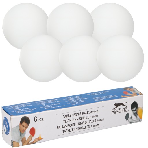 Loptičky na stolný tenis a ping pong 40mm, sada 6x SLAZENGER
