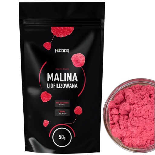 MALINA V PRÁŠKU 50g HiFOOD Malina 100% POĽSKO HiFOOD