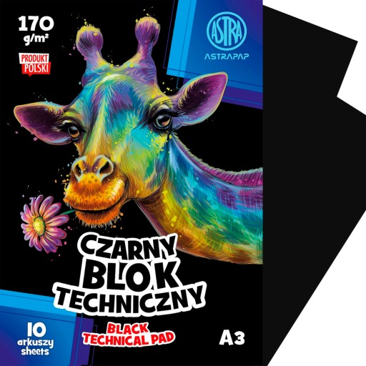 ASTRA čierny technický blok A3 - 10 listov