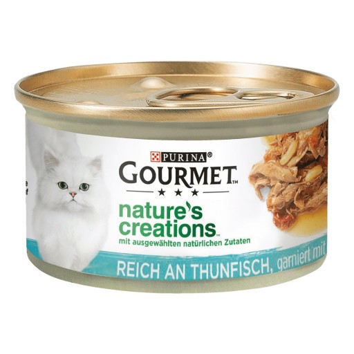 GOURMET Nature's Creations TUNA paradajky ryžová konzerva pre mačky 85g