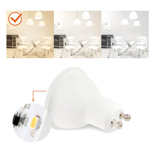 LED žiarovka GU10 7W, teplá biela, 600lm