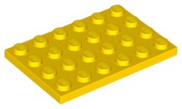 LEGO 3032 TANIER 4x6 žltý NOVINKA (4g)