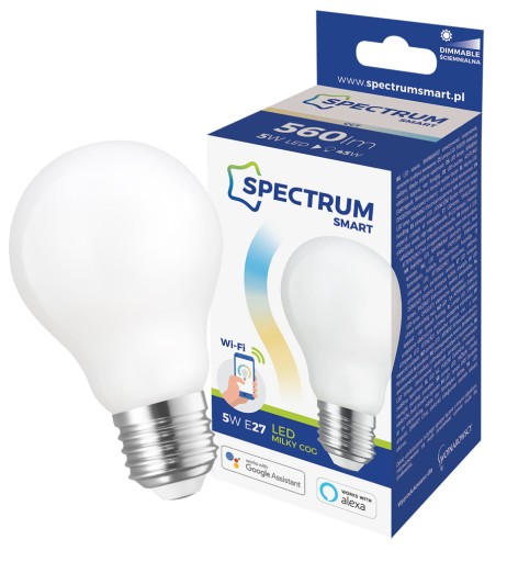 E27 5W COG MILKY WiFi Tuya SMART LED žiarovka
