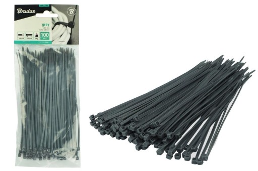 KABELOVÉ VIAZAČKY upínacie pásky 2,5x150 mm 100 ks ŠEDÉ SVORKY