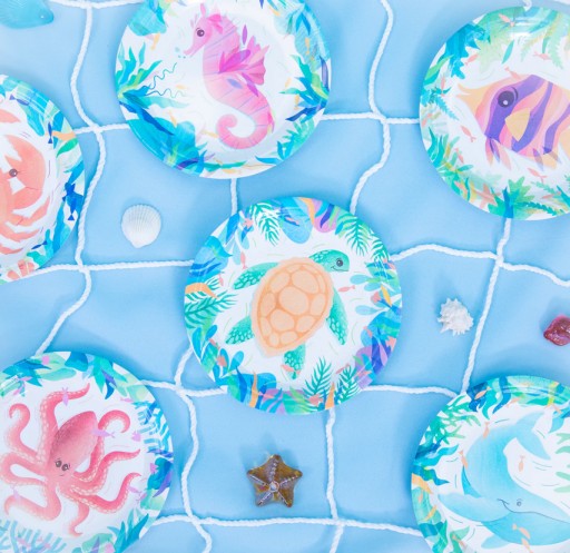 OCEAN Papierové taniere More Underwater World Animals Birthday 18cm x6