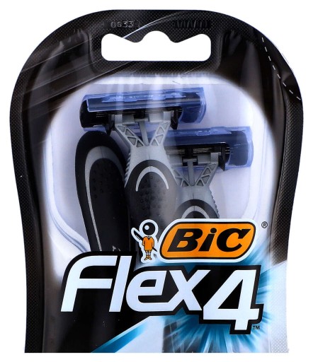 Pánske opakovane použiteľné holiace strojčeky 4 BLADES BIC Flex 4 3 ks.