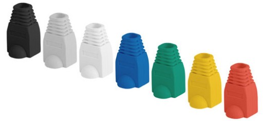 Gumový kryt pre zástrčku RJ45, 100 kusov, čierny