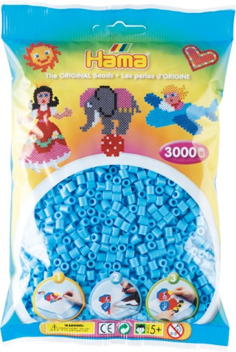 MODRÁ pastelové korálky 3000 ks HAMA 201-46