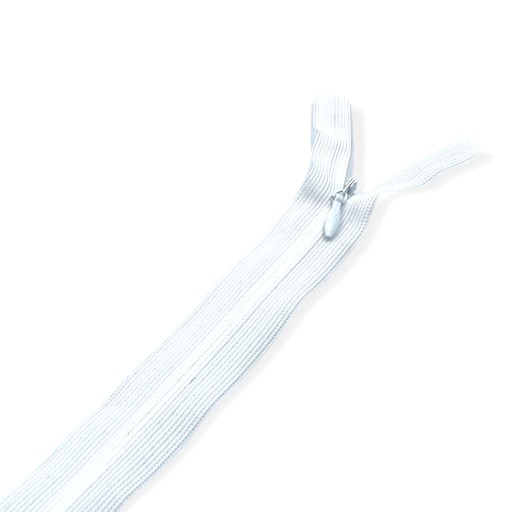 Alfa neodnímateľný skrytý zips, biely, 18 cm