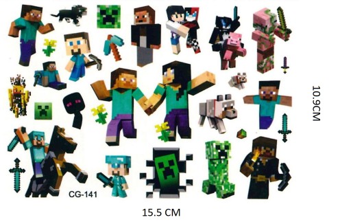 Umývateľné tetovanie MINECRAFT pre deti
