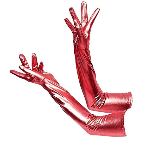 ČERVENÉ VINYLOVÉ RUKAVICE VINYLOVÉ 45CM DLH