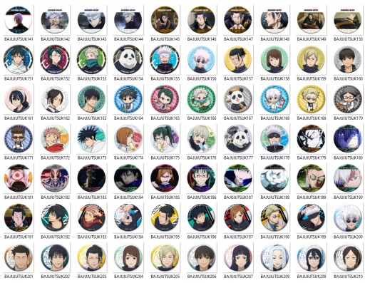 Jujutsu Kaisen Manga Anime Pins na výber