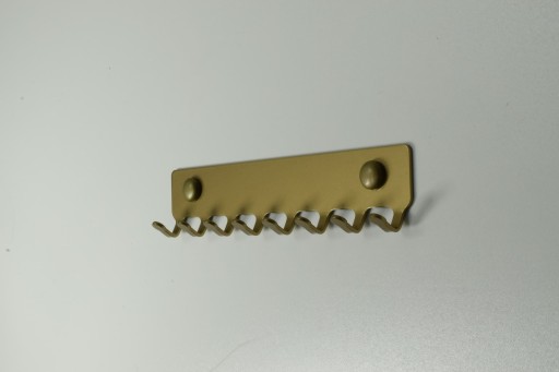 Vešiak na kľúče, kuchynské utierky, zlatý kov, malý, 20 cm, 8 háčikov
