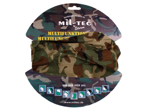 Multifunkčná ochranná šatka Mil-Tec woodland camo bandana