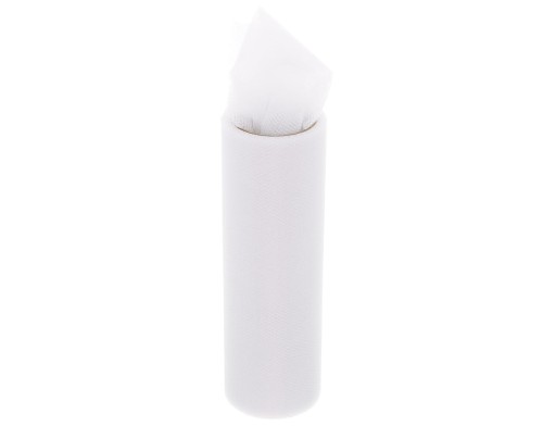 Ozdobný tyl na rolke na svadobnú výzdobu, svadobné hostie, 15cm 9m biely