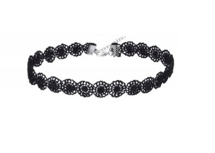 NÁHRDELNÍK S ČIERNOU ČIPKOU KOREAN CHOKER