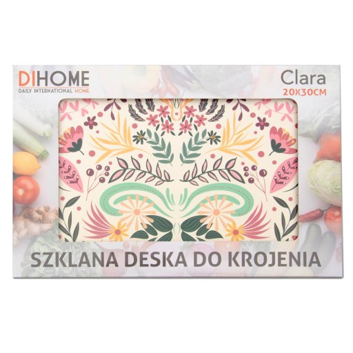 SKLENENÁ DOSKA NA KRÚZANIE 4 MM 20x30 CM TEPOVANÉ OZDOBNÉ VZORY TLAČENÉ