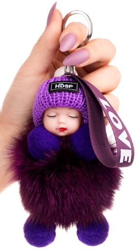 Prívesok na kľúče pre bábiku Pompom na kľúče od kabelky Tašky Keychain prívesok pre bábiku