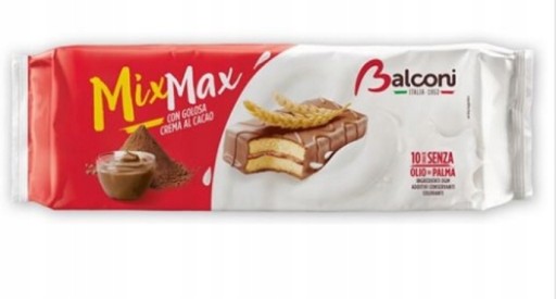 1x350g BALCONI cookies, 10 kusov, kakaová poleva