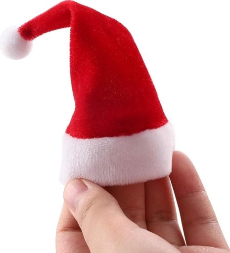 10 kusov dekoračných SANTA ČIAPKOV na fľaše, VIANOČNÁ DEKORÁCIA