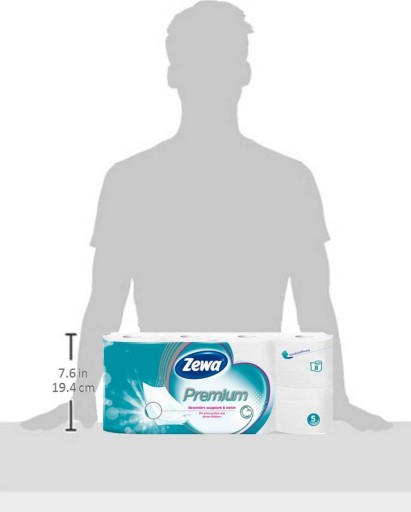 Toaletný papier ZEWA PREMIUM 5 VRSTVOVÝ 8 VALCOV / ROLKA 110 DLAŽDIC