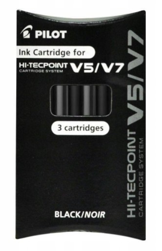 KAZETY PRE PILOT V5 FINISH WRITER, ČIERNA, 3 ks