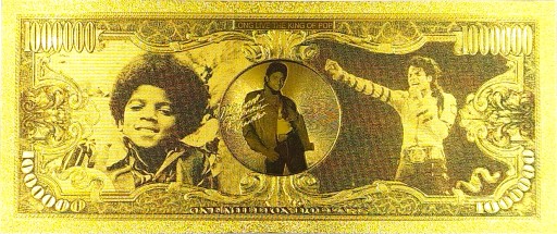 MICHAEL JACKSON Krásna kolekcia pozlátených bankoviek