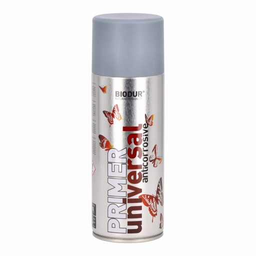 SPREJ BIODUR ŠEDÝ ZÁKLADOVÝ SPREJ RÝCHLO SCHNÚCI ANTIKORÓZNY UNIVERZÁLNY 400ml