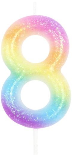 Narodeninová tortová sviečka CYFRA 8 OMBRE