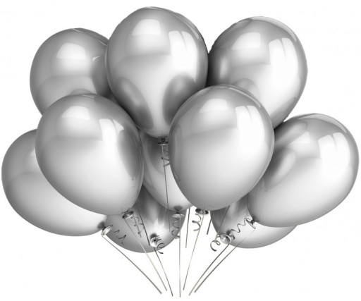 Metalické SILVER Balloons Party Wedding Wedding Communion Birthday 12 palcov 10 ks.