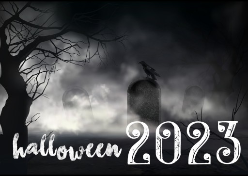 HALLOWEENSKÝ BANNER PLAKÁT so vzorom pavučiny