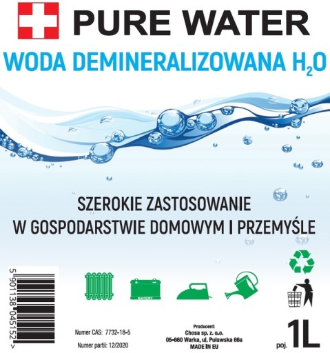 DESTILOVANÁ DEMINERALIZOVANÁ voda 5L do žehličky