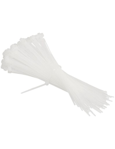 Sťahovacie pásky 2,5x150mm Biele 100 ks.