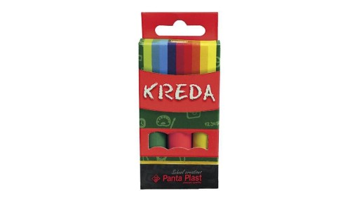 Farebná krieda na tabule, 3 kusy - oválna