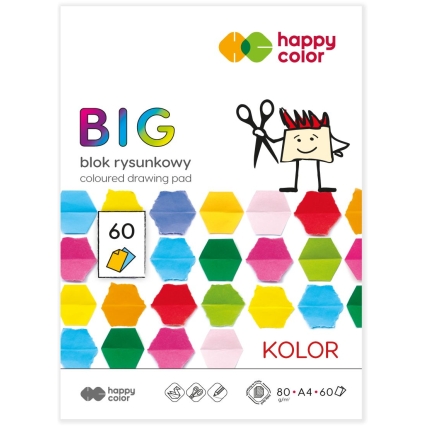 A4 FAREBNÝ BLOK NA KRESLENIE 80G 60 LISTOV HAPPY