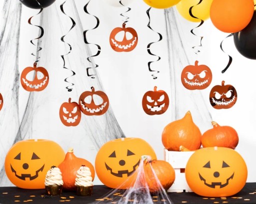 SET Veľké halloweenske pavučiny a strašidelné halloweenske balóny, 10 ks