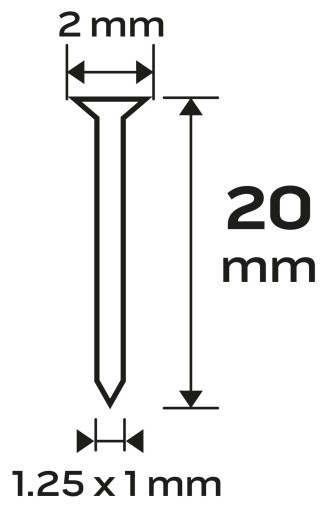 KLINCE DO PNEUMATICKEJ ZOŠÍVAČKY GA18 TYP 300 DĹŽKA 20 MM 4000 KS