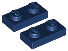 LEGO tanier 1x2 C. Modrý (3023/4528981) x2