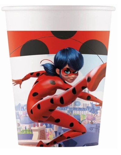 Narodeninové poháre Ladybug a Cat Noir, 8 kusov