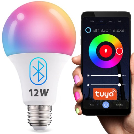 E27 12W CCD smart LED žiarovka, stmievateľná BT RGB
