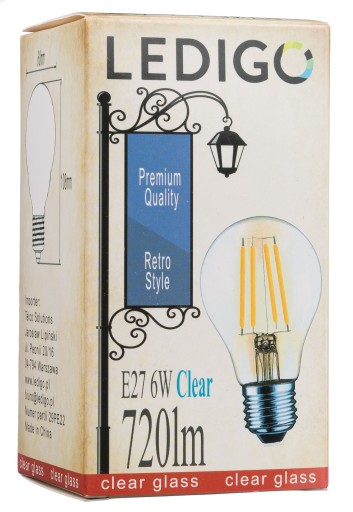 E27 A60 6W Vintage Retro Warm LED žiarovka