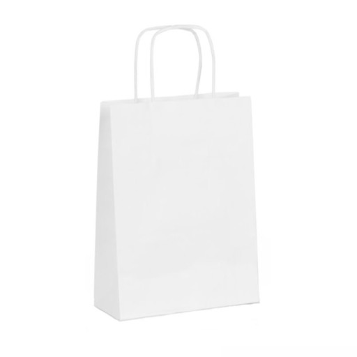 Papierová taška 25x11x32 biela 100g/m2 veľmi PEVNÁ A4