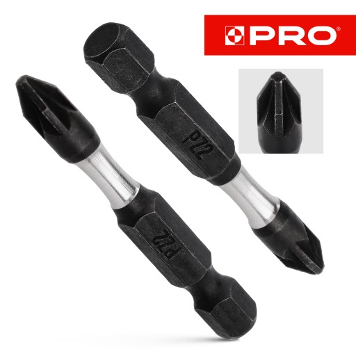 Nárazový bit PZ2 Nárazový bit 50mm | Nárazový bit pre skrutkovač 2 ks.