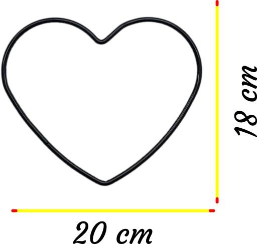 Kovový prsteň BLACK HEART do lapača snov, 20 cm