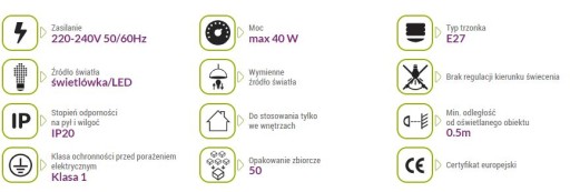 Závesné svietidlo UNO E27, čierne