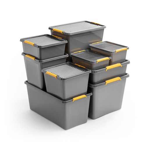 Pevný úložný box SOLID 1512 Graphite 8,5L s krytom