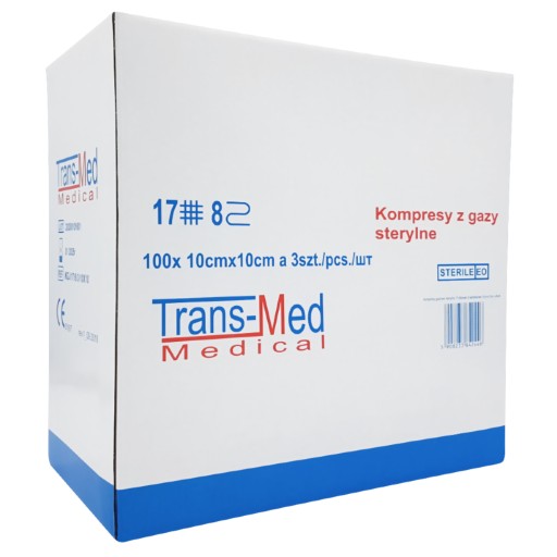 Komprimuje so STERILNÝMI PLYNMI A'3 10x10 cm Trans-Med 17N NAIL EYES blister 3 ks.